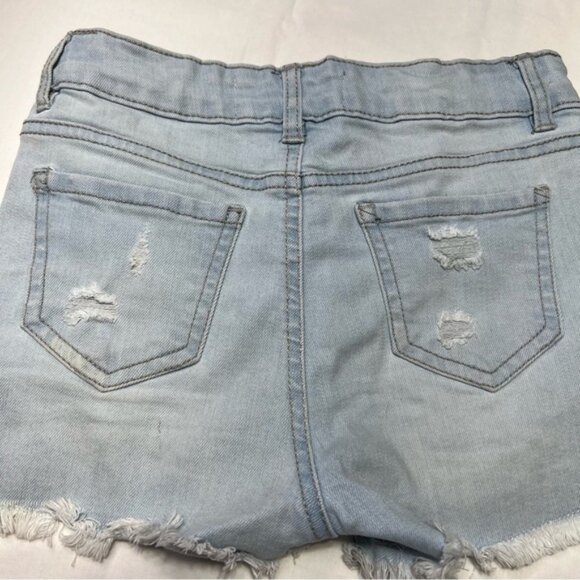 Vintage Blue Distressed Denim Shorts - Picture 3 of 3